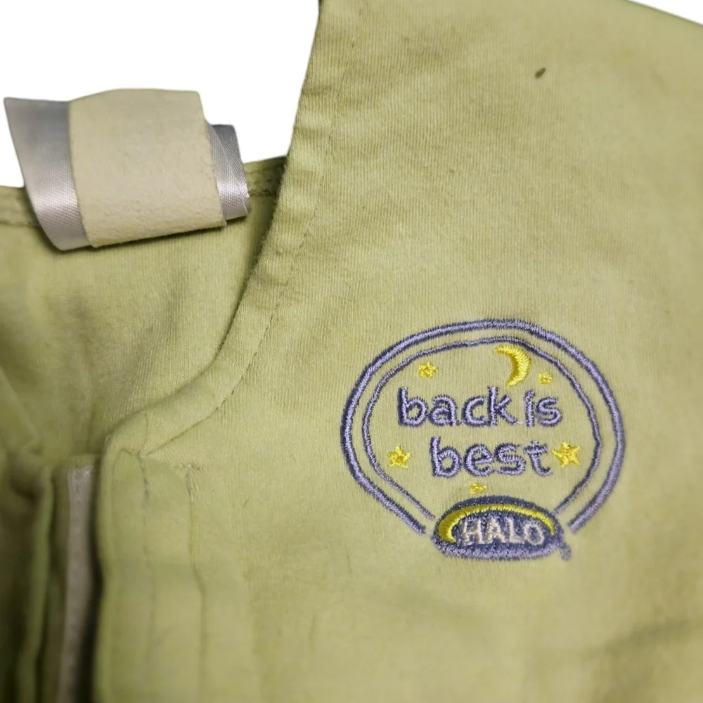 Halo 0-6m Small Sleep Sack 3-way Swaddle Embroidered Green Wearable Blanket